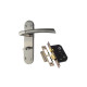 Indiana Bathroom Door Handles On Backplate Duo Polished / Satin Stainless Steel Finish with Mortice Bathroom Lock