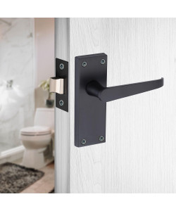 Golden Grace 1 Pair of Victorian Straight Handle Latch Door Handles in Matt Black with 120mm x 40mm Backplate Golden Grace 1 Pair of Victorian Straight Handle Latch Door Handles in Matt Black with 120mm x 40mm Backplate