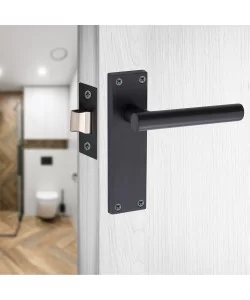 Golden Grace T-Bar Lever Backplate Door Handle Black Door Handles - 4 Pairs Golden Grace T-Bar Lever Backplate Door Handle Black Door Handles - 4 Pairs