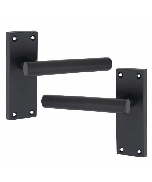 4 Pair of Victorian Straight T-Bar Handle Latch Door Handles Black Matt Black with 120mm x 40mm Backplate 4 Pair of Victorian Straight T-Bar Handle Latch Door Handles Black Matt Black with 120mm x 40mm Backplate