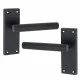 4 Pair of Victorian Straight T-Bar Handle Latch Door Handles Black Matt Black with 120mm x 40mm Backplate 4 Pair of Victorian Straight T-Bar Handle Latch Door Handles Black Matt Black with 120mm x 40mm Backplate