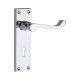 Victorian Scroll Polished Chrome Lever Lock Door Handles 3 Lever Lock Set with 1 Pair of 3" Ball Bearing Hinges