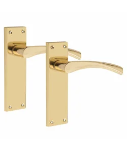 1 Pair of Victorian Scroll Astrid Handle Latch Door Handles Gold Polished Brass with 150mm x 40mm Backplate 1 Pair of Victorian Scroll Astrid Handle Latch Door Handles Gold Polished Brass with 150mm x 40mm Backplate