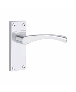  6 Pair of Victorian Scroll Astrid Handle Latch Door Handles Silver Polished Chrome with 120mm x 40mm Backplate