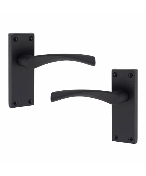 Golden Grace 4 Pair of Victorian Scroll Astrid Handle Latch Door Handles Matt Black with 120mm x 40mm Backplate Golden Grace 4 Pair of Victorian Scroll Astrid Handle Latch Door Handles Matt Black with 120mm x 40mm Backplate