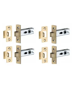 Tubular Mortice Latch, 64mm 2.5" with Strike Plate - Antique Brass Finish 4 Piece Set Tubular Mortice Latch, 64mm 2.5" with Strike Plate - Antique Brass Finish 4 Piece Set
