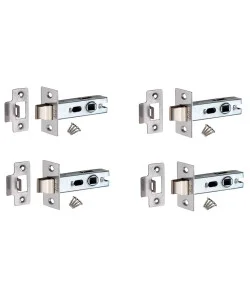 4 Sets of 2.5" (64mm) Bolt Through Tubular Latch, Polished Chrome - Golden Grace 4 Sets of 2.5" (64mm) Bolt Through Tubular Latch, Polished Chrome - Golden Grace