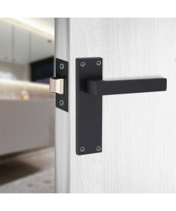 Golden Grace 1 Pair of Victorian Straight Delta Handle Latch Door Handles Matt Black with 150mm x 40mm Backplate Golden Grace 1 Pair of Victorian Straight Delta Handle Latch Door Handles Matt Black with 150mm x 40mm Backplate