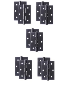 5 Pairs of 3" Ball Bearing Hinges Matte Black Complete with Fixings. 5 Pairs of 3" Ball Bearing Hinges Matte Black Complete with Fixings.