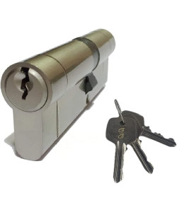 Satin Nickel 35/35 Key/Key Hole Euro Cylinder Lock (70mm), Euro Door Barrel Lock with 3 Keys, High Security for Wooden, UPVC and Composite Doors - Golden Grace