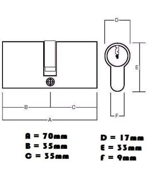 Satin Nickel 35T/35 Thumb Turn Euro Cylinder Lock (70mm), Door Barrel Lock 3 Keys for Wooden, UPVC, Composite Doors Satin Nickel 35T/35 Thumb Turn Euro Cylinder Lock (70mm), Door Barrel Lock 3 Keys for Wooden, UPVC, Composite Doors