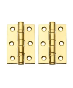 1 Pair of 3" Electro Brass Finish Ball Bearing Hinges for Internal Doors, 75mm (3 Inch) Timber Door Hinge, Golden Grace 1 Pair of 3" Electro Brass Finish Ball Bearing Hinges for Internal Doors, 75mm (3 Inch) Timber Door Hinge, Golden Grace
