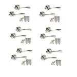 6 Sets of Twist Astrid Style Modern Chrome Door Handles on Rose with Duo Finish Door Lever Latch Pack - Golden Grace
