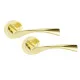 5 Sets of Astrid Design Modern Polished Brass Lever Latch Door Handles On Rose - Golden Grace 5 Sets of Astrid Design Modern Polished Brass Lever Latch Door Handles On Rose - Golden Grace