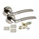 Indianna Modern Chrome Door Handles on Rose Duo Finish Door Lever Latch Pack 3x 3" Ball Bearing Hinges Indianna Modern Chrome Door Handles on Rose Duo Finish Door Lever Latch Pack 3x 3" Ball Bearing Hinges