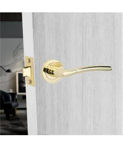 1 Pair Indiana Design Door Handles Polished Brass Finish - Golden Grace 1 Pair Indiana Design Door Handles Polished Brass Finish - Golden Grace