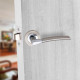 Indianna Modern Chrome Door Handles on Rose Duo Finish Door Lever Latch Pack 3x 3" Ball Bearing Hinges Indianna Modern Chrome Door Handles on Rose Duo Finish Door Lever Latch Pack 3x 3" Ball Bearing Hinges