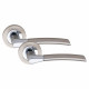 Indianna Modern Chrome Door Handles on Rose Duo Finish Door Lever Latch Pack 3x 3" Ball Bearing Hinges Indianna Modern Chrome Door Handles on Rose Duo Finish Door Lever Latch Pack 3x 3" Ball Bearing Hinges
