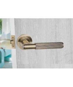 1 Internal Set Linear T-Bar Door Handles Antique Brass Finish - Golden Grace 1 Internal Set Linear T-Bar Door Handles Antique Brass Finish - Golden Grace