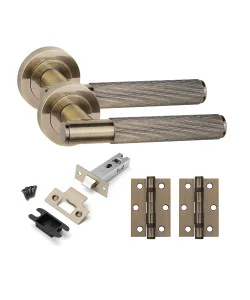 1 Internal Set Linear T-Bar Door Handles Antique Brass Finish - Golden Grace 1 Internal Set Linear T-Bar Door Handles Antique Brass Finish - Golden Grace