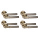 4 Pair Straight T-Bar Linear Door Handles Antique Brass Finish - Golden Grace