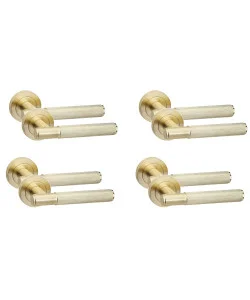 4 Pair Knurled T-Bar Door Handles Satin Brass Finish - Golden Grace 4 Pair Knurled T-Bar Door Handles Satin Brass Finish - Golden Grace