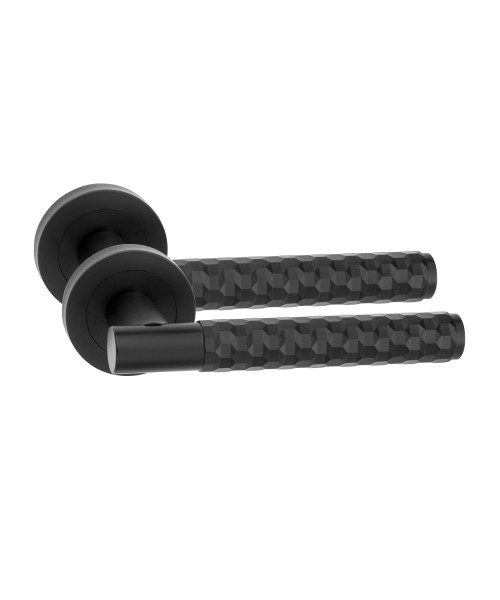 Golden Grace 5 Pair Knurled Hex Cut T-Bar Door Handles Matt Black Finish Golden Grace 5 Pair Knurled Hex Cut T-Bar Door Handles Matt Black Finish