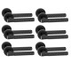 Golden Grace 6 Pair Knurled Hex Cut T-Bar Door Handles Matt Black Finish Golden Grace 6 Pair Knurled Hex Cut T-Bar Door Handles Matt Black Finish