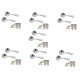 7 Sets of Astrid Style Modern Chrome Door Handles on Rose with Polished Chrome Finish Door Lever Latch Pack - Golden Grace