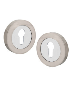 Golden Grace Key Hole on Rose Escucheon for Normal 3 Lever 5 Lever Lock Keys Satin Nickel/Polished Chrome Dual Finish Golden Grace Key Hole on Rose Escucheon for Normal 3 Lever 5 Lever Lock Keys Satin Nickel/Polished Chrome Dual Finish