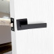 Golden Grace Delta Black Door Handles on Square Rose with Matte Finish Bathroom Handle Pack with 64mm Black Deadbolt