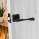Golden Grace 4 Pair Straight Astrid Design Matt Black Premium Door Handles Square Rose with 2.5" Latch and 1 Pair of Ball Bearing HInges Golden Grace 4 Pair Straight Astrid Design Matt Black Premium Door Handles Square Rose with 2.5" Latch and 1 Pair of Ball Bearing HInges
