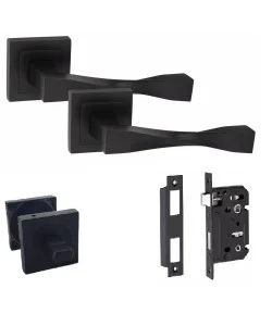 Golden Grace 1 Pair Straight Astrid Design Matt Black Premium Bathroom Door Handles Square Rose Golden Grace 1 Pair Straight Astrid Design Matt Black Premium Bathroom Door Handles Square Rose