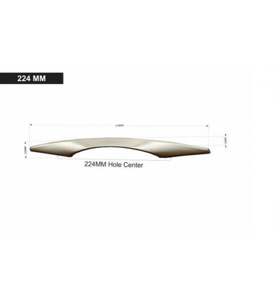 Sigma Design Cupboard Wardrobe Pull Handle Satin Nickel Finish Various Sizes 96mm 160mm 224mm 288mm