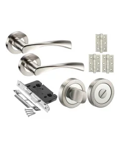 Astrid Design Modern Duo Dual Chrome Door Handle Pack for Bathrooms with 3 x 3" Heavy Duty Ball Bearing Hinges Astrid Design Modern Duo Dual Chrome Door Handle Pack for Bathrooms with 3 x 3" Heavy Duty Ball Bearing Hinges