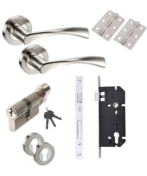 Astrid Design Modern Duo Dual Chrome Euro Profile Lock Door Handle Pack