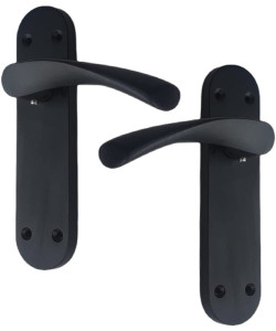 Astrid Door Handles On Backplate Matt Black Finish 182mm x 45mm Backplate - Golden Grace…