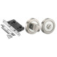 Bathroom Mortise Lock Polished Chrome 2.5 & Thumb Turn Duo Finish Satin Nickel / Polished Chrome on Round Rose Set