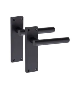 Golden Grace T-Bar Lever Backplate Door Handle Black Door Handles - Bathroom Set Golden Grace T-Bar Lever Backplate Door Handle Black Door Handles - Bathroom Set