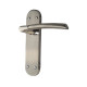 Indiana Dual Finish Chrome Door Handles On Backplate Satin Stainless Steel Finish 180mm x 45mm - Golden Grace Indiana Dual Finish Chrome Door Handles On Backplate Satin Stainless Steel Finish 180mm x 45mm - Golden Grace