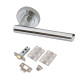 Polished Chrome T-Bar Door Handle on Rose with Hinges and Tubular Latch - Golden Grace