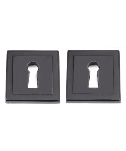 Square Key Escutcheon Matt Black Finish Cover with fixings - Golden Grace Square Key Escutcheon Matt Black Finish Cover with fixings - Golden Grace