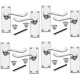 4 Sets of Victorian Scroll Lever Latch Door Handle Polished Chrome Finish 120mm Backplate- Golden Grace