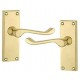 7 Sets Victorian Scroll Lever Latch Polished Brass Door Handles - Golden Grace
