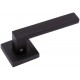 1 Pair of Delta Door Handles On Square Rose in Stunning Matte Black Finish Complete with Fixing Screws - Golden Grace