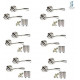 6 Sets of Twist Astrid Style Modern Chrome Door Handles on Rose with Duo Finish Door Lever Latch Pack - Golden Grace