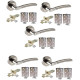 5 Sets of Indiana Style Modern Chrome Door Handles on Rose with Duo Finish Door Lever Latch Pack - Golden Grace 5 Sets of Indiana Style Modern Chrome Door Handles on Rose with Duo Finish Door Lever Latch Pack - Golden Grace