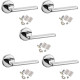 5 Sets of Leon Design Door Handles Lever On Rose Polished Chrome Finish - Complete Latch Set with Pair of 3