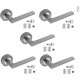 5 Sets of Leon Style Duo Finished Satin Brushed Chrome Door Handles on Rose with Duo Finish Door Lever Latch Pack - Golden Grace