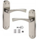 Astrid Door Handles On Backplate Satin Stainless Steel Finish Internal Set with Hinges and Latches - Golden Grace